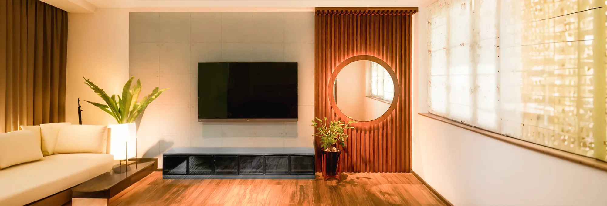 Engineered wood flooring installed in a modern Kochi home