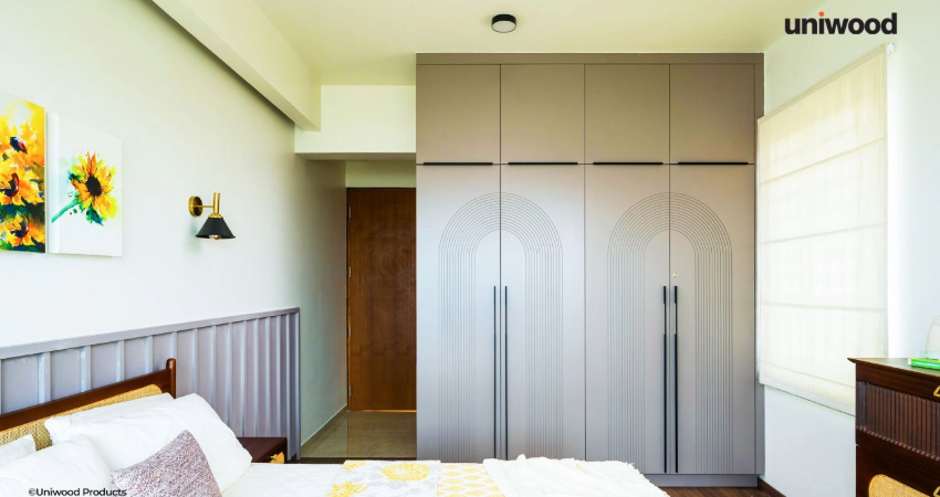 Lacquered wardrobe with sleek, glossy finish and modern design