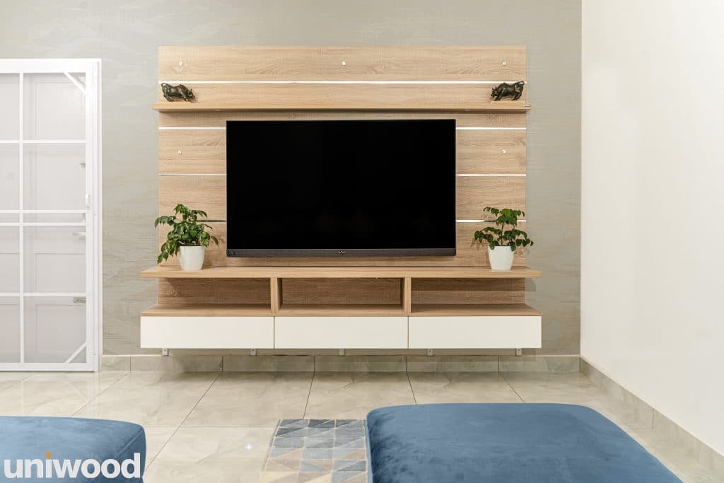 Explore modern interior design with our TV unit showcas