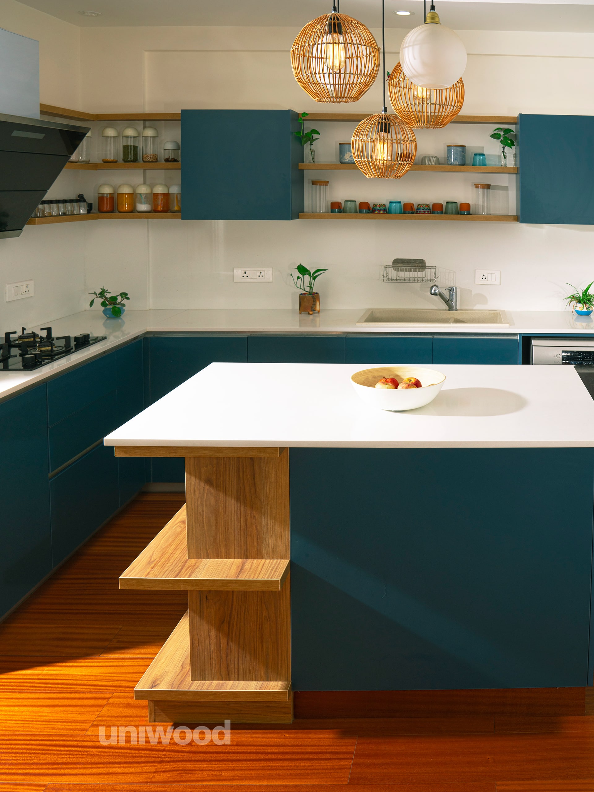 Classic Wooden Flooring for Kitchen Interior