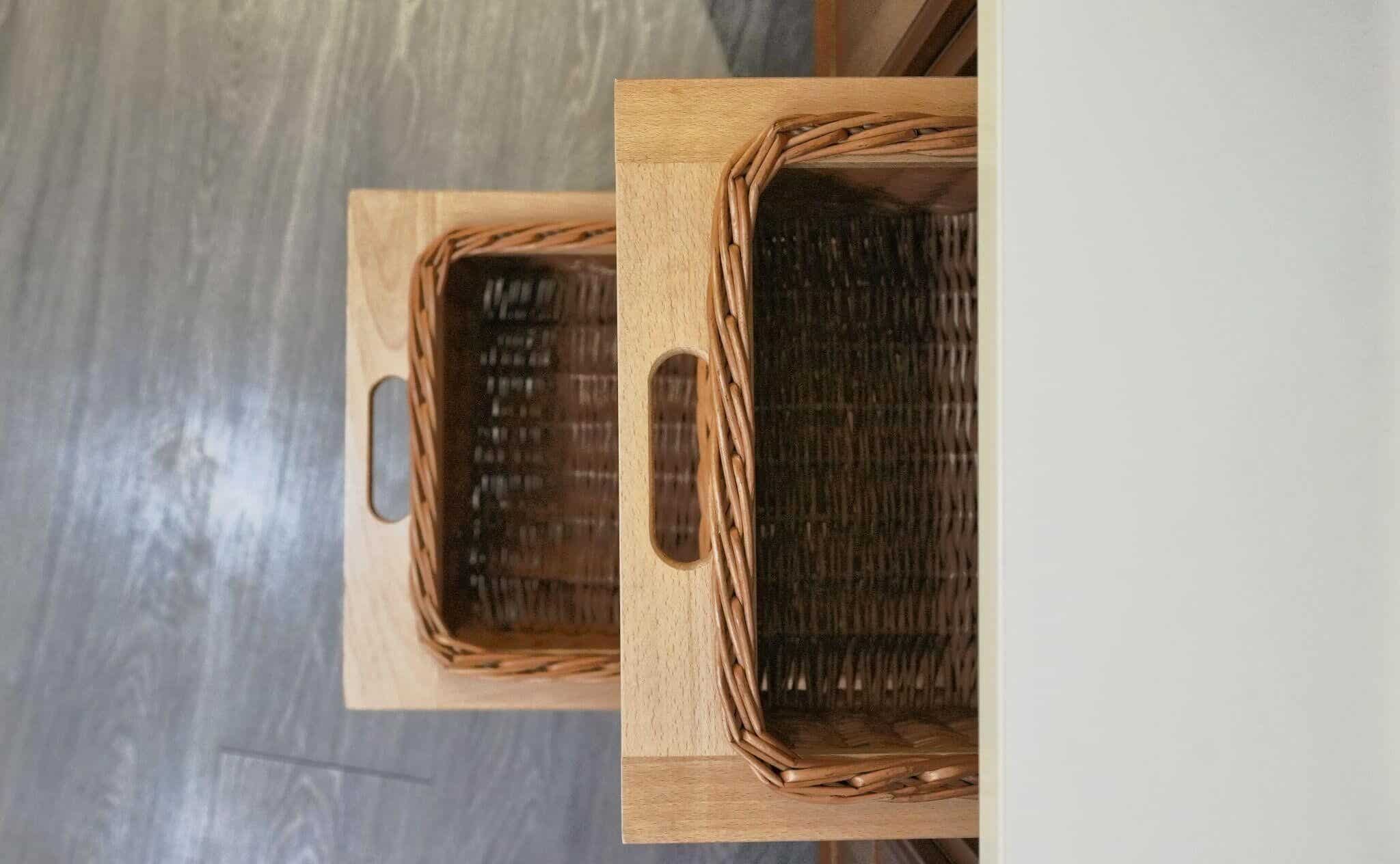 Handcrafted Wicker Basket Displayed in Elegant Interior Setting